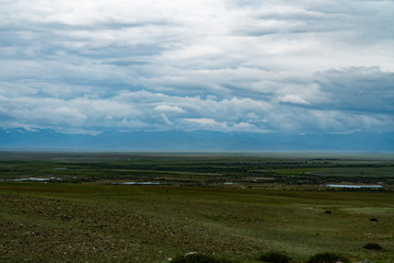 Background image of a mountain landscape. Russia, Siberia, Altai