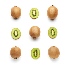 Tasty ripe kiwi on white background