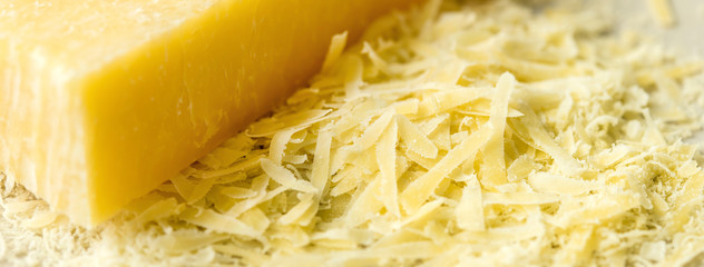 Italian parmesan cheese prepared for cooking