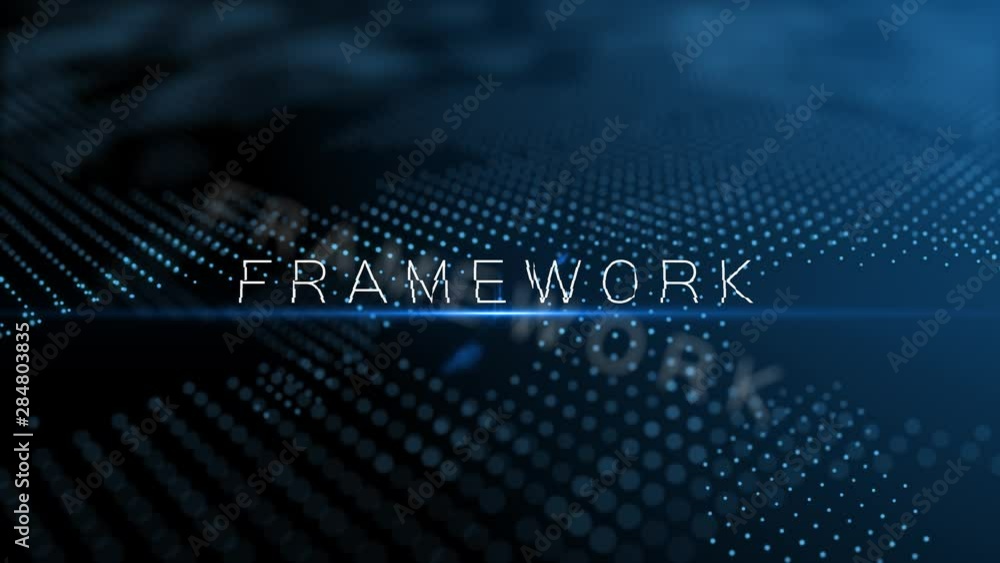 Poster framework modern intro text 3d animation with lens flare and depth of field focus blur