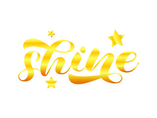 Shine lettering. Word for banner or poster. Vector illustration