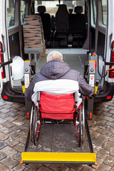 Minibus for physically disabled people