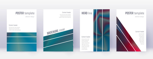 Geometric brochure design template set. Red abstra