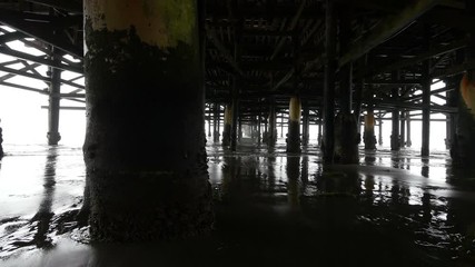 Walking under pier in 4K