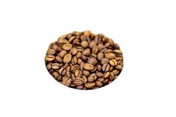 coffee beans on a white background place for text background