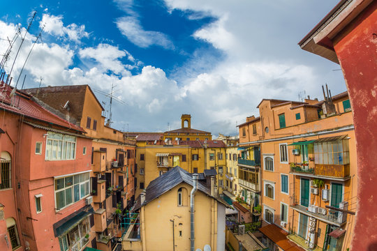 Colorful Roman courtyard
