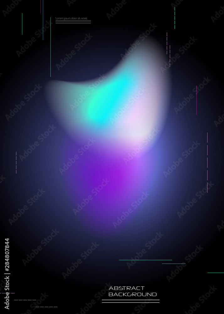 Poster vector abstract background, composition colorful fluid abstraction, holographic and gradient color d