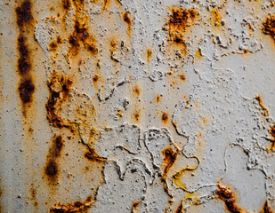 Texture of rusty painted metal