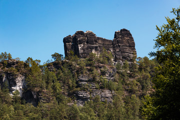 Felsformation im Elbsandsteingebirge in der Sächsische Schweiz