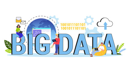 Big data concept. Modern computer technology. Analyzing