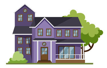 Wooden cottage, modern architecture. Idea of real estate