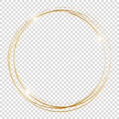Fotobehang gold round frame on transparent background © agrus