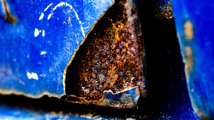 rust on the car body, metal corrosion