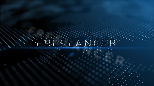 Freelancer modern intro text 3D animation with lens flare and depth of field focus blur