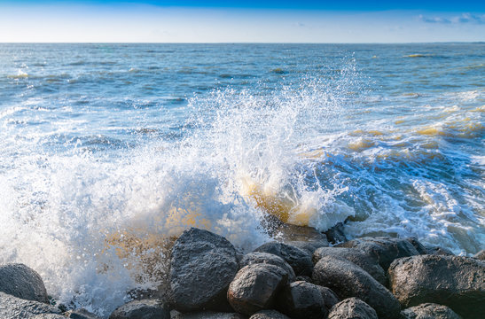 Coastal view of Leizhou Peninsula, Zhanjiang City, Guangdong Province, China