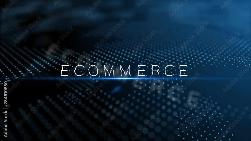 Poster ecommerce modern intro text 3d animation with lens flare and depth of field focus blur