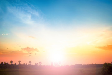 International Mountain Day concept: beautiful sky sunset clouds landscape