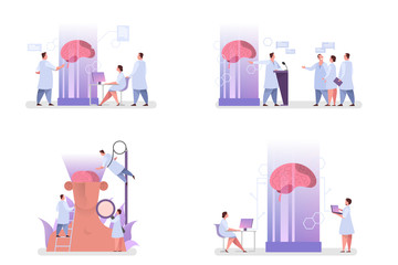 Doctor examine huge brain. Idea of medical treatment