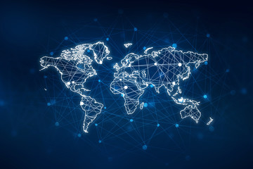 2d illustration world map abstract background