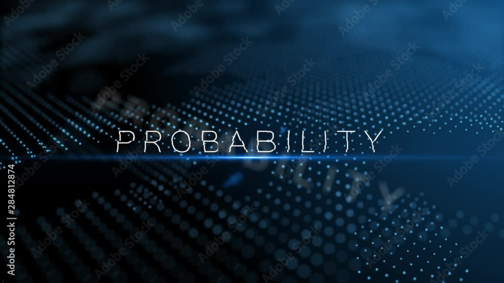 Poster probability modern intro text 3d animation with lens flare and depth of field focus blur