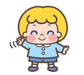 外国人　男の子　手を振る