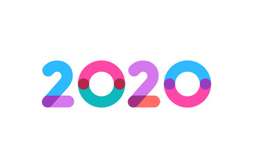 Happy new year 2020 greeting card design