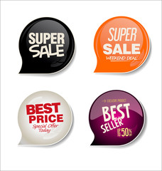 Sale colorful badges design illustration