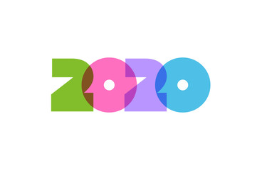 Happy new year 2020 greeting card design