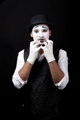 mime shows theatrical emotions