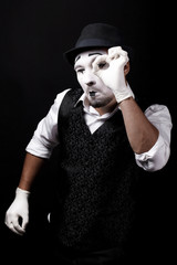 mime shows theatrical emotions