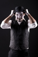 mime shows theatrical emotions