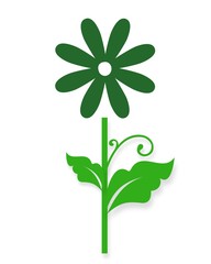 Cartoon doodle flower illustration with cheerful colours for children