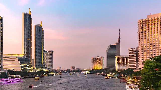 4K. Time lapse view of Bangkok City Thailand