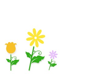 Cartoon doodle flower illustration with cheerful colours for children