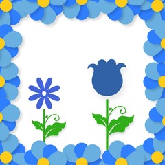 Cartoon doodle flower illustration with cheerful colours for children