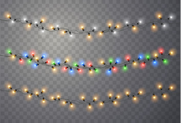 Christmas lights. Light bulb garland