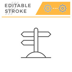 Road pointer editable stroke line icon