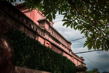 near Nha trang City, Vietnam. Gate of old citadel. Wonderful view of pink wall of gate of Dien Khanh Citadel