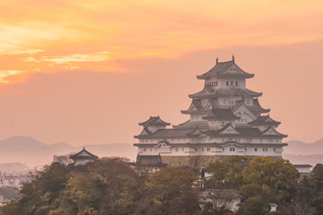 View of Himeji Castle (autumn season) in Japan