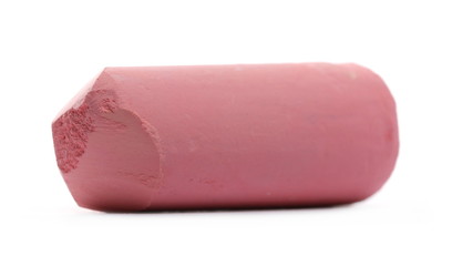 Red chalk isolated on white background