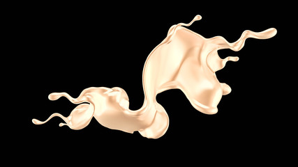 Fototapeta premium Splash of gold fluid. 3d illustration, 3d rendering.