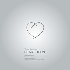 Vector drawn heart symbol. The background is a gray gradient.