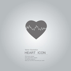 Vector drawn heart symbol. The background is a gray gradient.