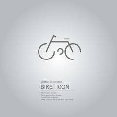 Vector drawn bicycle icon. The background is a gray gradient.