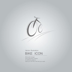 Vector drawn bicycle icon. The background is a gray gradient.