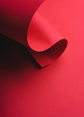 Abstract red geometry creative shape background. Modern and trendy minimal paper composition.