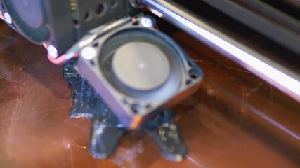 3D printer in motion in 4k slow motion 60fps