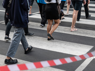 people walking on pedestrian walking