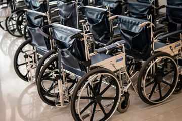 Fototapeta na wymiar wheelchairs for patients in hospital