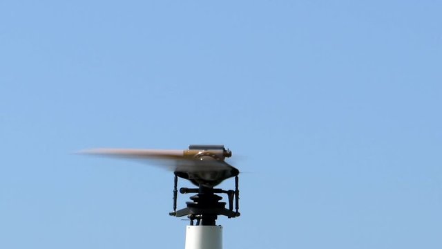 Helicopter rotor blades close up